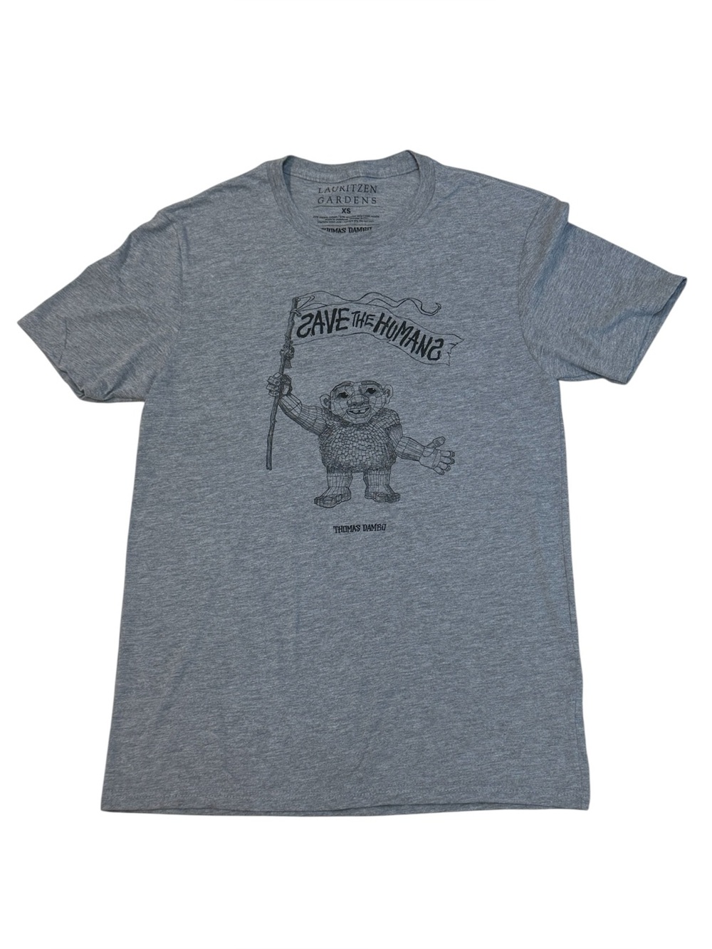 Thomas Dambo Save the Humans Lauritzen Gardens Gray Ronja Troll T-Shirt XS New